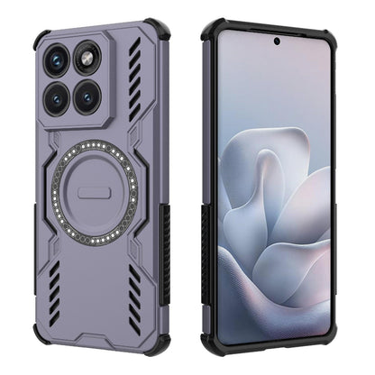 Motorola Edge 70 Fusion 5G Butterfly Armor MagSafe Magnetic Ring Shockproof Protective Phone Case with Stand