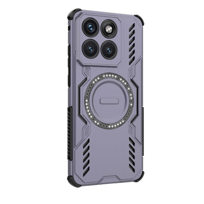 Motorola Edge 70 Fusion 5G Butterfly Armor MagSafe Magnetic Ring Shockproof Protective Phone Case with Stand