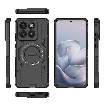 Motorola Edge 70 Fusion 5G Butterfly Armor MagSafe Magnetic Ring Shockproof Protective Phone Case with Stand