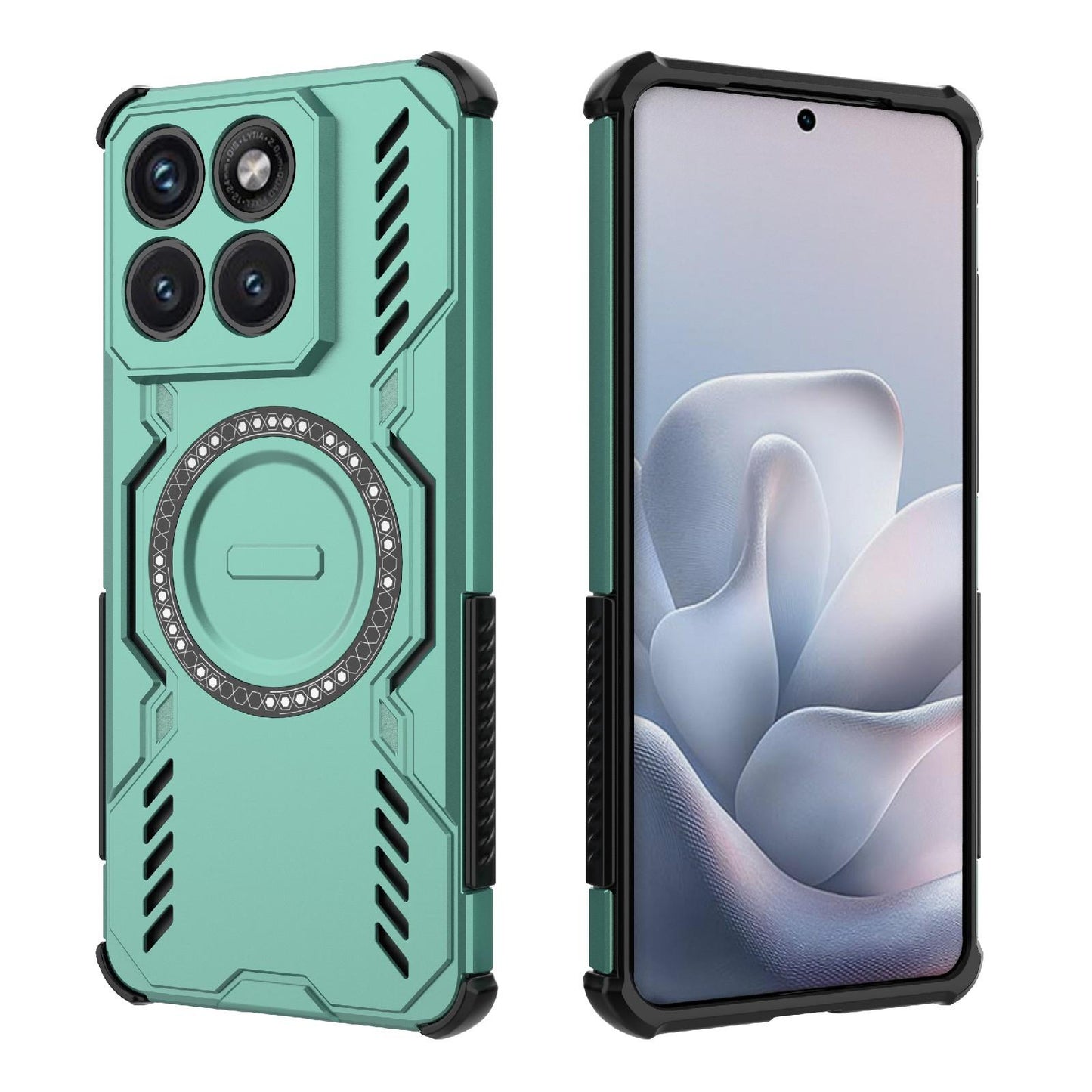Motorola Edge 70 Fusion 5G Butterfly Armor MagSafe Magnetic Ring Shockproof Protective Phone Case with Stand