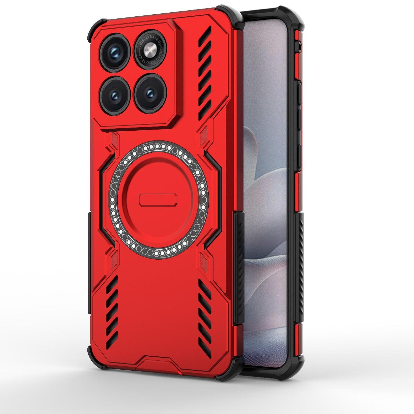 Motorola Edge 70 Fusion 5G Butterfly Armor MagSafe Magnetic Ring Shockproof Protective Phone Case with Stand