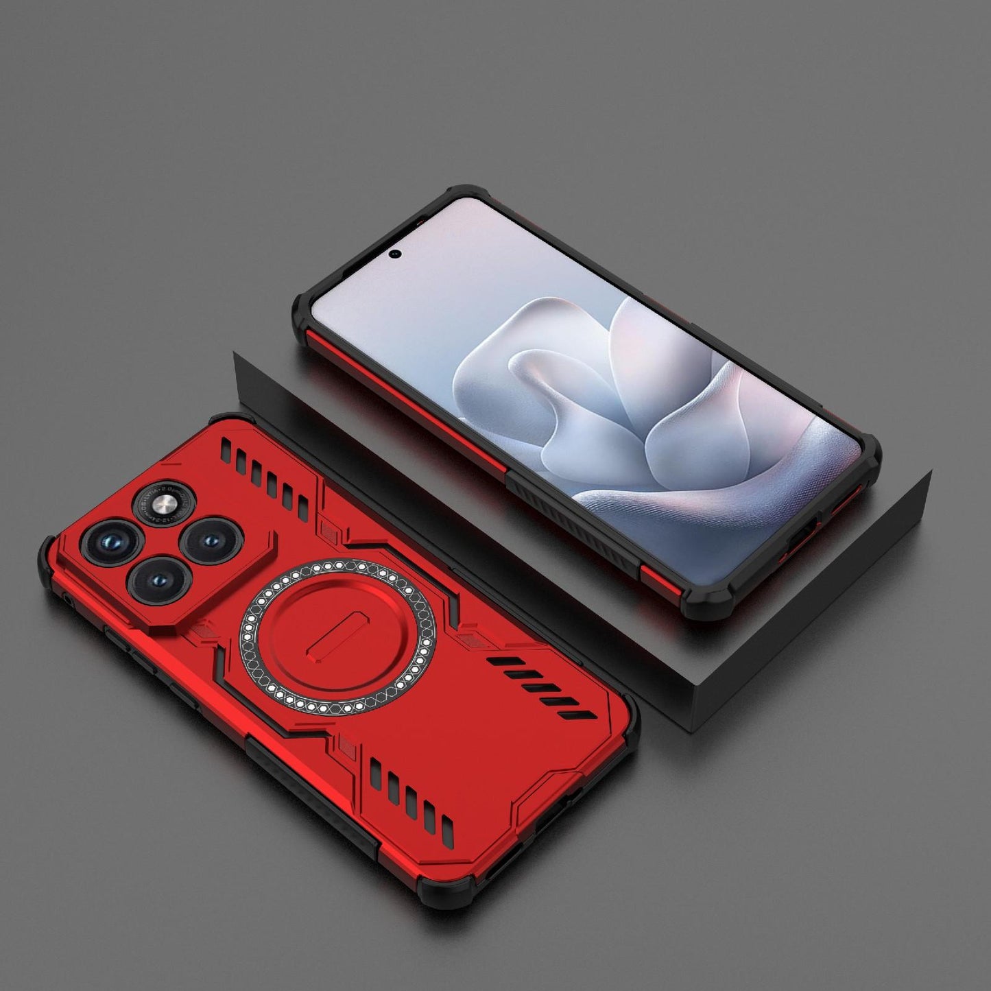 Motorola Edge 70 Fusion 5G Butterfly Armor MagSafe Magnetic Ring Shockproof Protective Phone Case with Stand