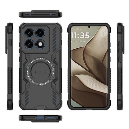 Motorola Edge 70 Pro 5G Butterfly Armor MagSafe Magnetic Ring Shockproof Protective Phone Case with Stand