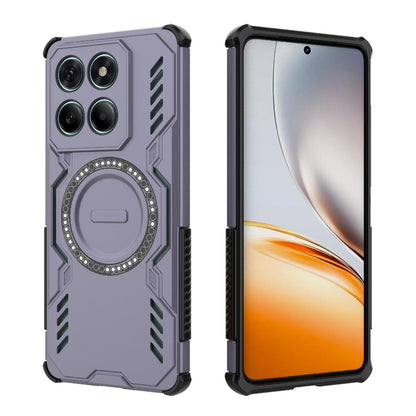 Honor 400 Lite 5G Butterfly Armor MagSafe Magnetic Ring Shockproof Protective Phone Case with Stand