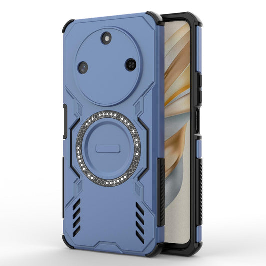 Honor X60 5G Butterfly Armor MagSafe Magnetic Ring Shockproof Protective Phone Case with Stand