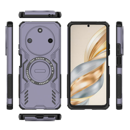 Honor X60 5G Butterfly Armor MagSafe Magnetic Ring Shockproof Protective Phone Case with Stand