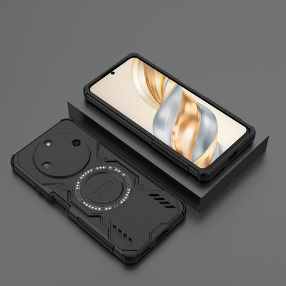 Honor X60 5G Butterfly Armor MagSafe Magnetic Ring Shockproof Protective Phone Case with Stand