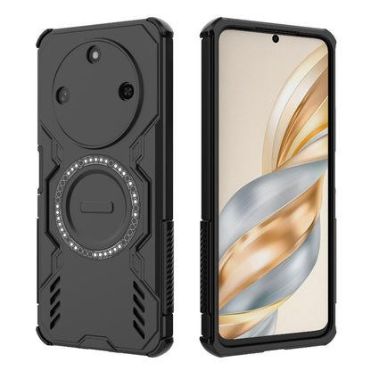 Honor X60 5G Butterfly Armor MagSafe Magnetic Ring Shockproof Protective Phone Case with Stand