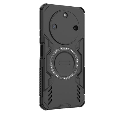 Honor X60 5G Butterfly Armor MagSafe Magnetic Ring Shockproof Protective Phone Case with Stand