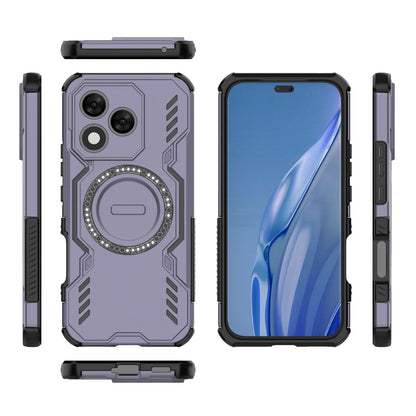 Honor X60 Pro 5G Butterfly Armor MagSafe Magnetic Ring Shockproof Protective Phone Case with Stand