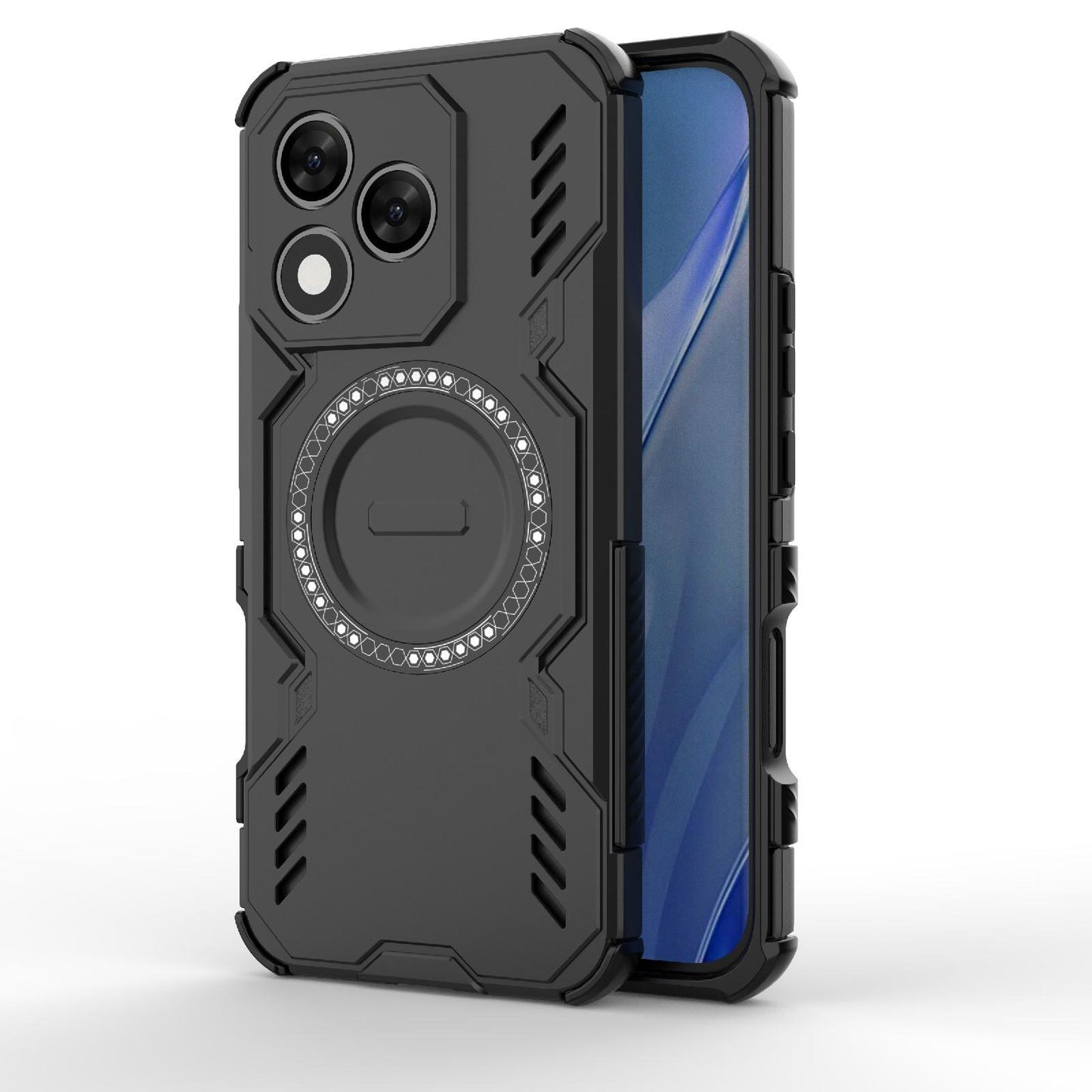 Honor X60 Pro 5G Butterfly Armor MagSafe Magnetic Ring Shockproof Protective Phone Case with Stand