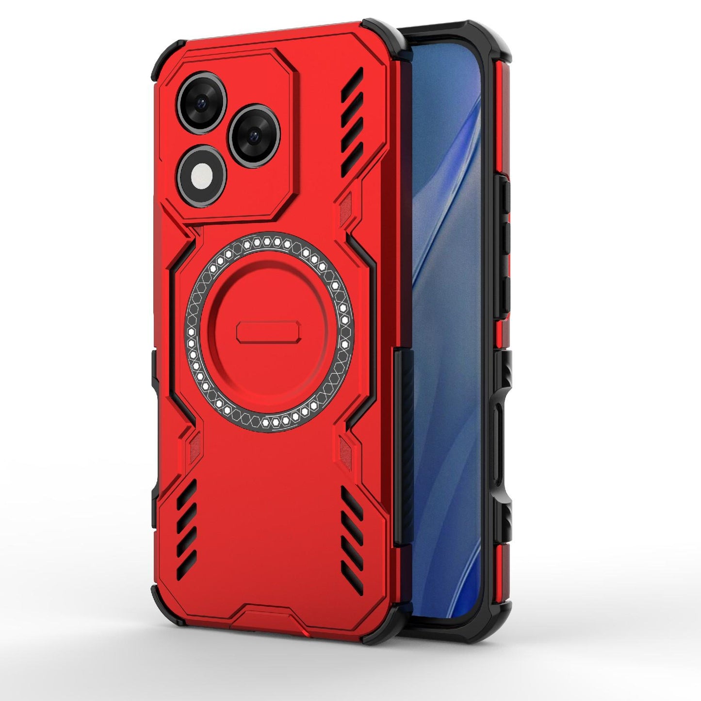 Honor X60 Pro 5G Butterfly Armor MagSafe Magnetic Ring Shockproof Protective Phone Case with Stand