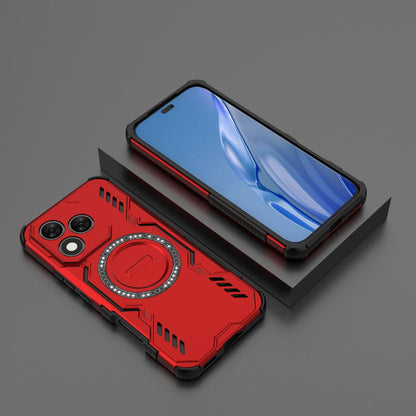 Honor X60 Pro 5G Butterfly Armor MagSafe Magnetic Ring Shockproof Protective Phone Case with Stand