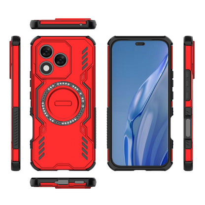Honor X60 Pro 5G Butterfly Armor MagSafe Magnetic Ring Shockproof Protective Phone Case with Stand