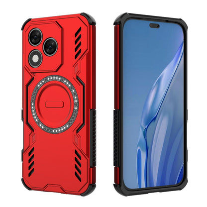 Honor X60 Pro 5G Butterfly Armor MagSafe Magnetic Ring Shockproof Protective Phone Case with Stand