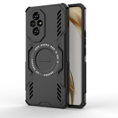 Honor 200 5G Butterfly Armor MagSafe Magnetic Ring Shockproof Protective Phone Case with Stand