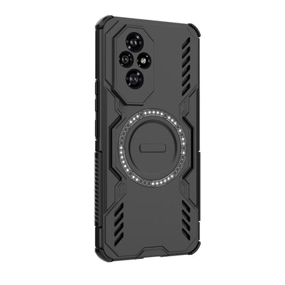 Honor 200 5G Butterfly Armor MagSafe Magnetic Ring Shockproof Protective Phone Case with Stand