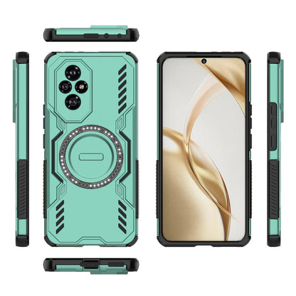 Honor 200 5G Butterfly Armor MagSafe Magnetic Ring Shockproof Protective Phone Case with Stand