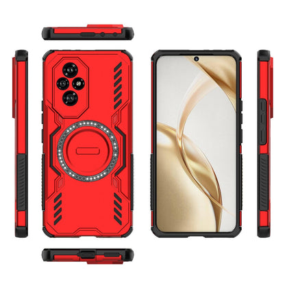 Honor 200 5G Butterfly Armor MagSafe Magnetic Ring Shockproof Protective Phone Case with Stand