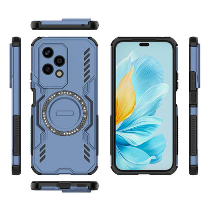 Honor 200 Lite 5G Butterfly Armor MagSafe Magnetic Ring Shockproof Protective Phone Case with Stand