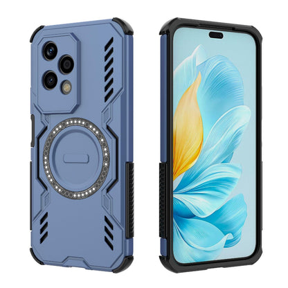 Honor 200 Lite 5G Butterfly Armor MagSafe Magnetic Ring Shockproof Protective Phone Case with Stand