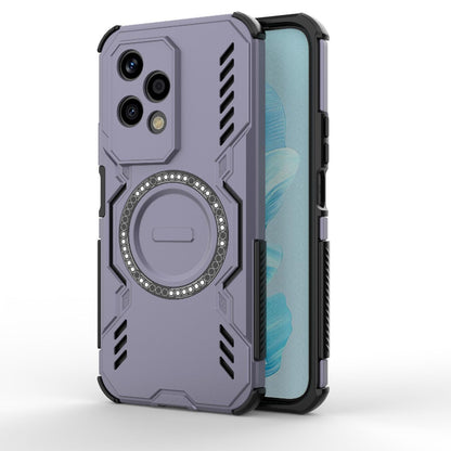 Honor 200 Lite 5G Butterfly Armor MagSafe Magnetic Ring Shockproof Protective Phone Case with Stand