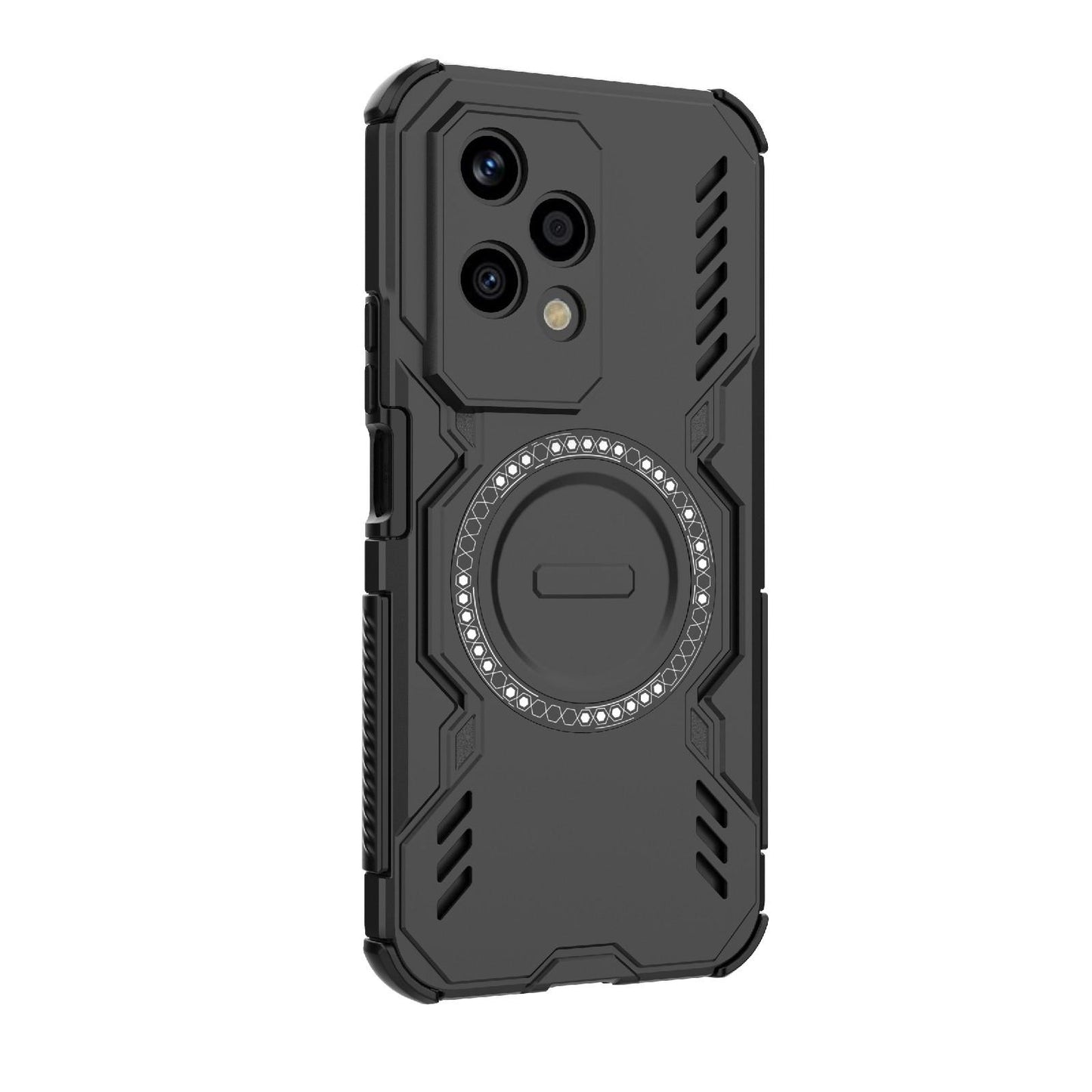 Honor 200 Lite 5G Butterfly Armor MagSafe Magnetic Ring Shockproof Protective Phone Case with Stand