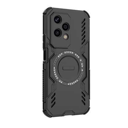 Honor 200 Lite 5G Butterfly Armor MagSafe Magnetic Ring Shockproof Protective Phone Case with Stand