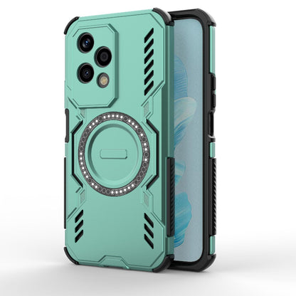 Honor 200 Lite 5G Butterfly Armor MagSafe Magnetic Ring Shockproof Protective Phone Case with Stand