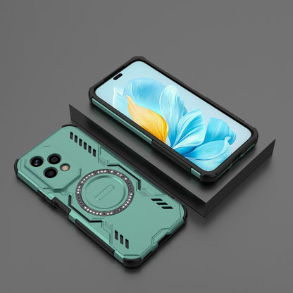 Honor 200 Lite 5G Butterfly Armor MagSafe Magnetic Ring Shockproof Protective Phone Case with Stand