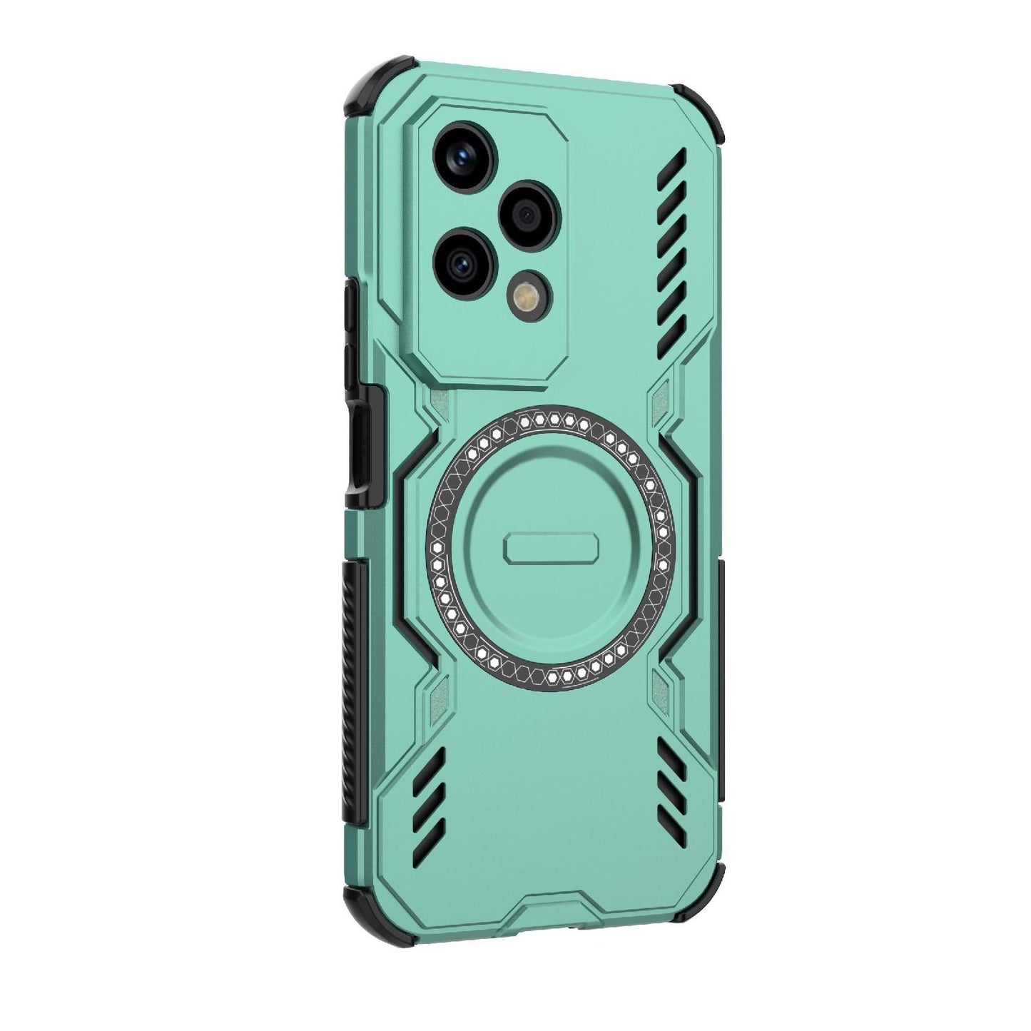Honor 200 Lite 5G Butterfly Armor MagSafe Magnetic Ring Shockproof Protective Phone Case with Stand