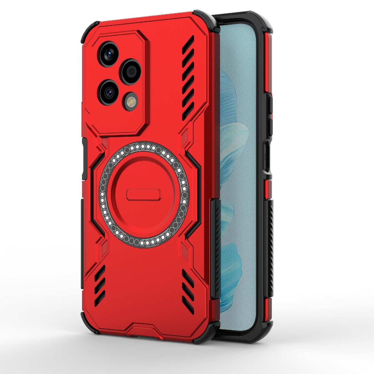 Honor 200 Lite 5G Butterfly Armor MagSafe Magnetic Ring Shockproof Protective Phone Case with Stand
