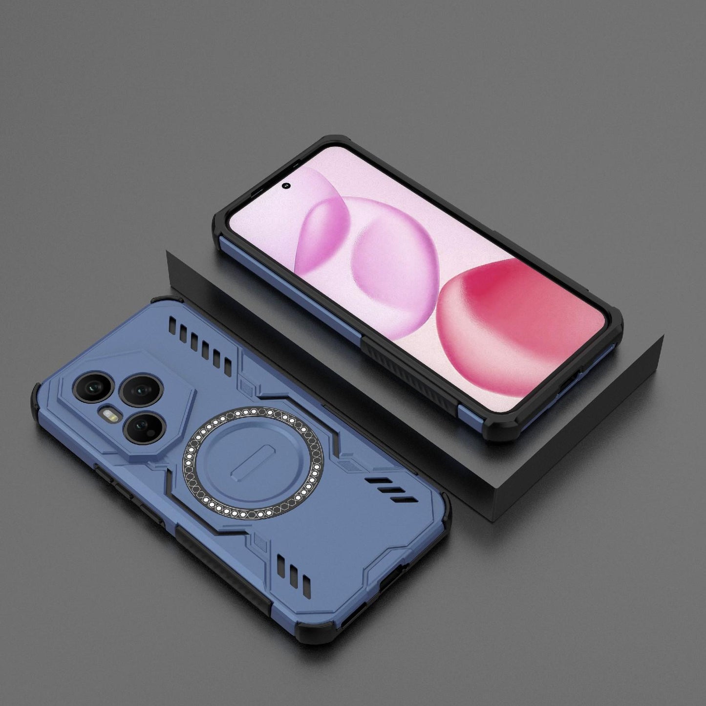 Honor 400 Pro 5G 160.8mm Butterfly Armor MagSafe Magnetic Ring Shockproof Protective Phone Case with Stand