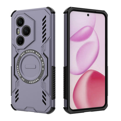 Honor 400 Pro 5G 160.8mm Butterfly Armor MagSafe Magnetic Ring Shockproof Protective Phone Case with Stand