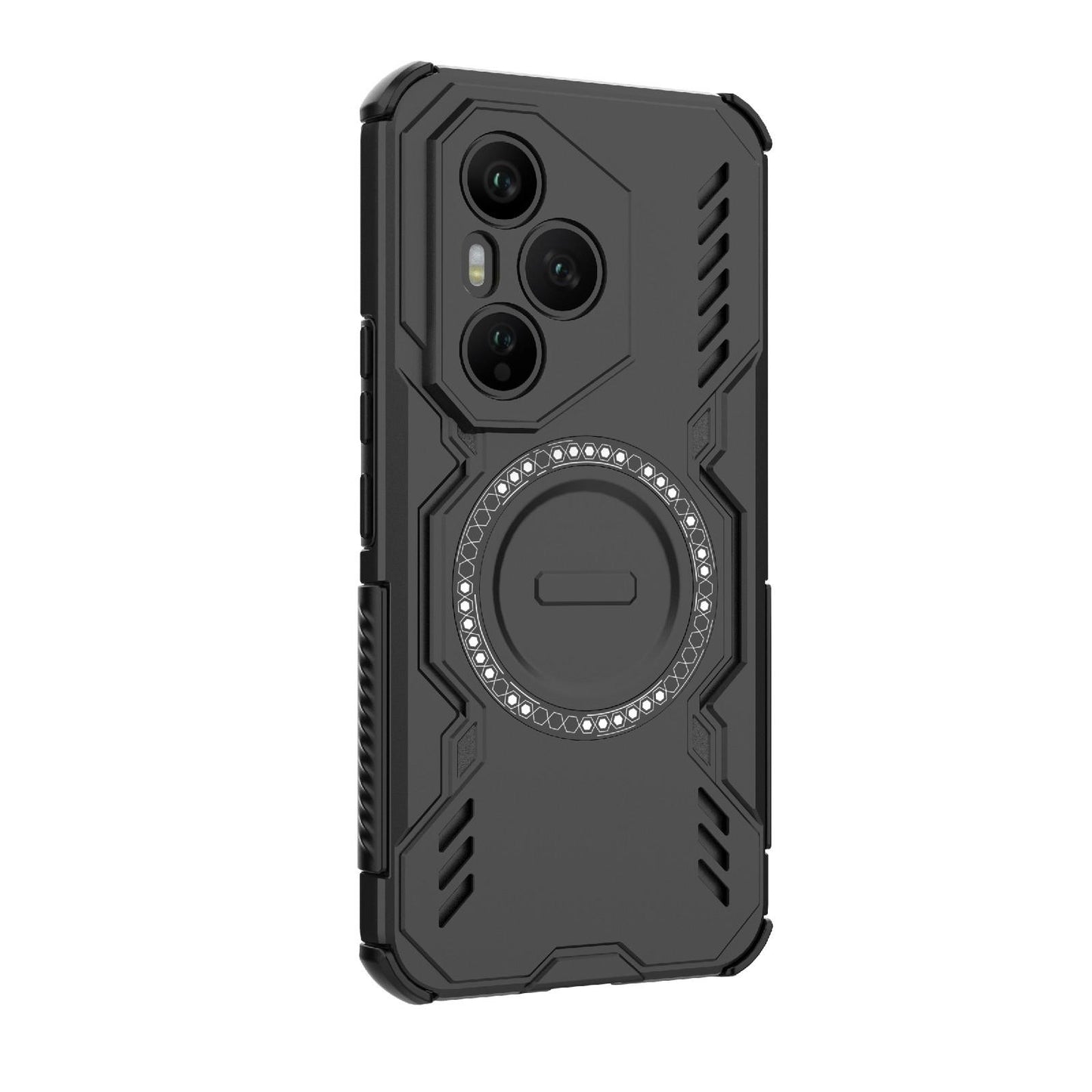 Honor 400 Pro 5G 160.8mm Butterfly Armor MagSafe Magnetic Ring Shockproof Protective Phone Case with Stand