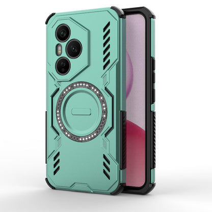 Honor 400 Pro 5G 160.8mm Butterfly Armor MagSafe Magnetic Ring Shockproof Protective Phone Case with Stand