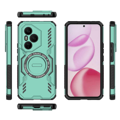 Honor 400 Pro 5G 160.8mm Butterfly Armor MagSafe Magnetic Ring Shockproof Protective Phone Case with Stand