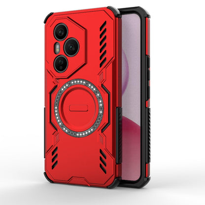 Honor 400 Pro 5G 160.8mm Butterfly Armor MagSafe Magnetic Ring Shockproof Protective Phone Case with Stand