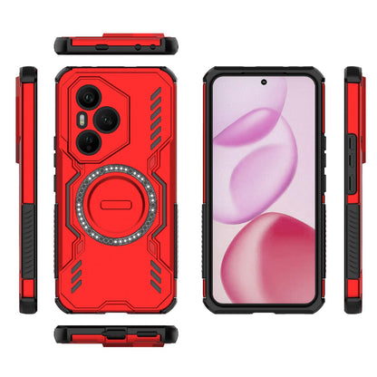 Honor 400 Pro 5G 160.8mm Butterfly Armor MagSafe Magnetic Ring Shockproof Protective Phone Case with Stand