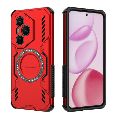Honor 400 Pro 5G 160.8mm Butterfly Armor MagSafe Magnetic Ring Shockproof Protective Phone Case with Stand