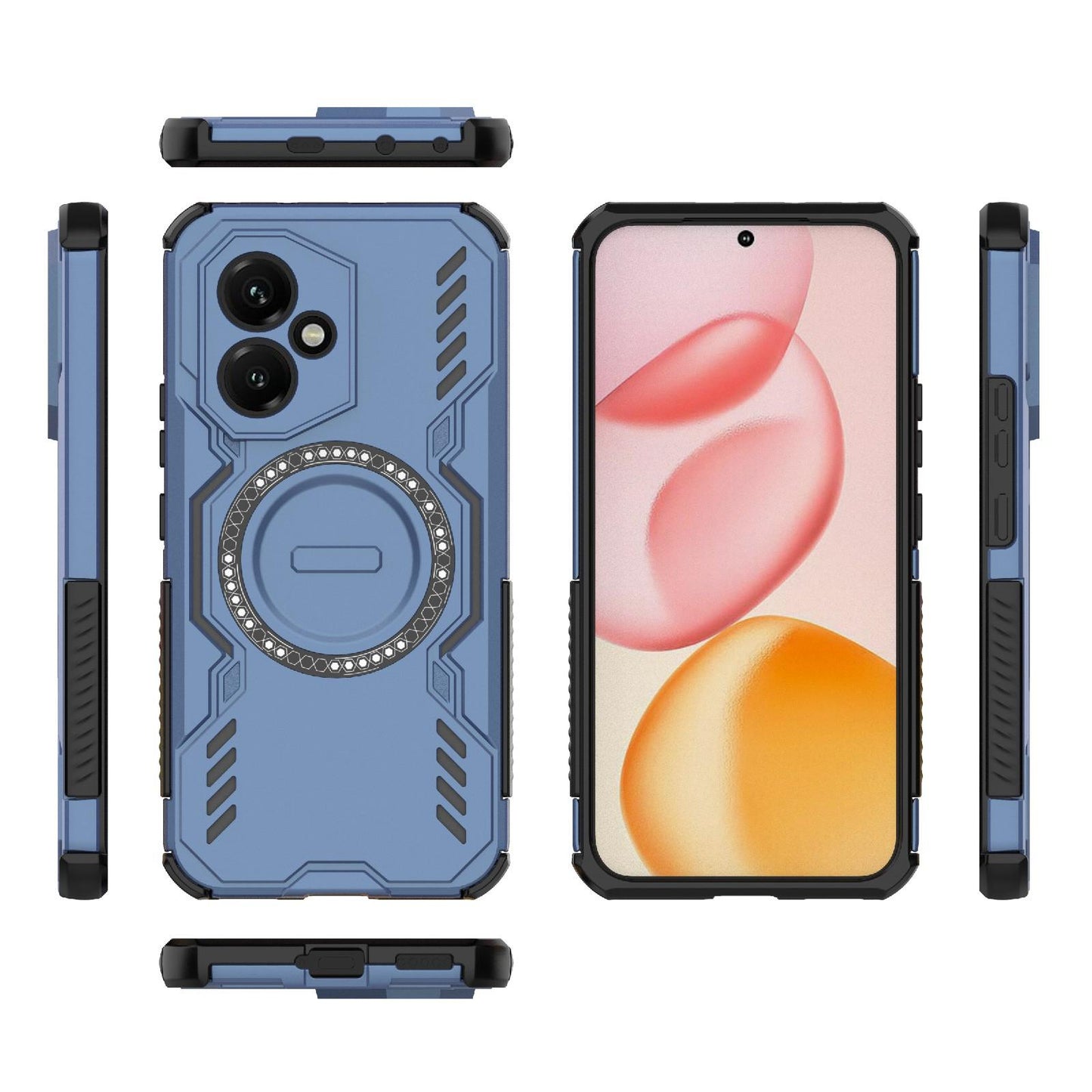 Honor 400 5G 156.5mm Butterfly Armor MagSafe Magnetic Ring Shockproof Protective Phone Case with Stand