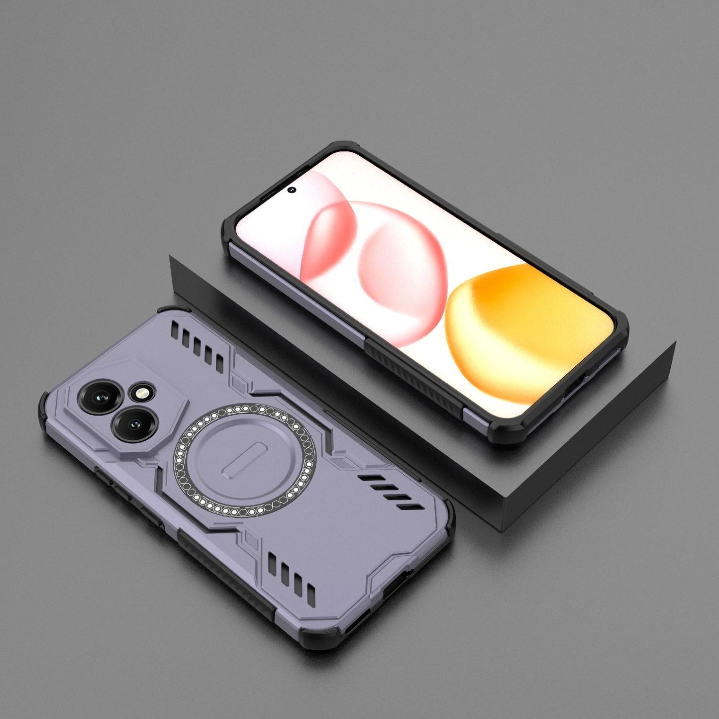 Honor 400 5G 156.5mm Butterfly Armor MagSafe Magnetic Ring Shockproof Protective Phone Case with Stand