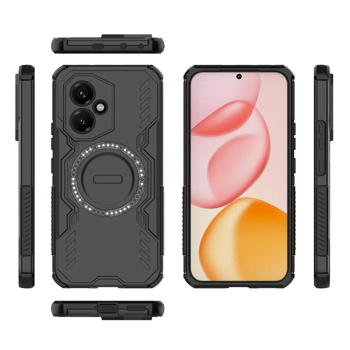 Honor 400 5G 156.5mm Butterfly Armor MagSafe Magnetic Ring Shockproof Protective Phone Case with Stand