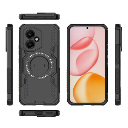 Honor 400 5G 156.5mm Butterfly Armor MagSafe Magnetic Ring Shockproof Protective Phone Case with Stand