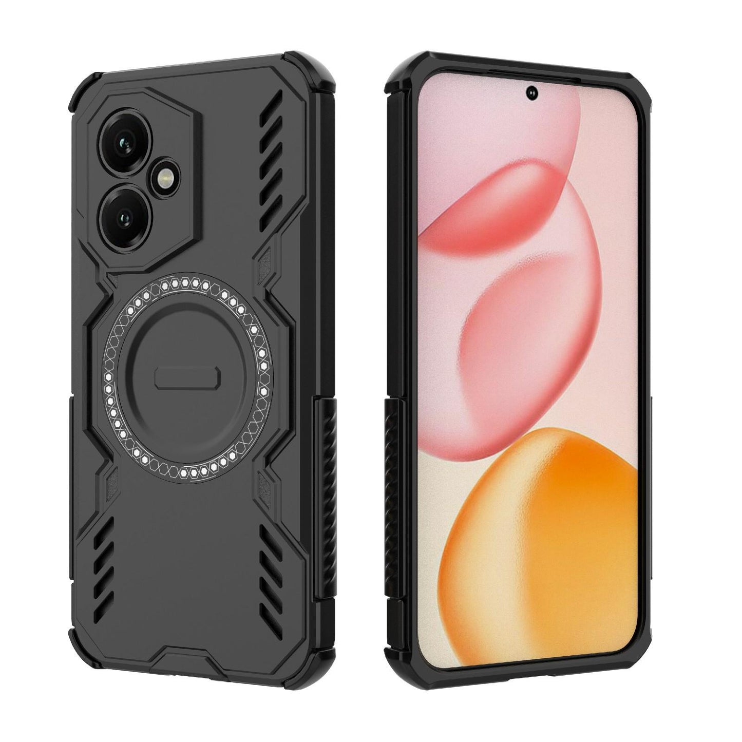 Honor 400 5G 156.5mm Butterfly Armor MagSafe Magnetic Ring Shockproof Protective Phone Case with Stand