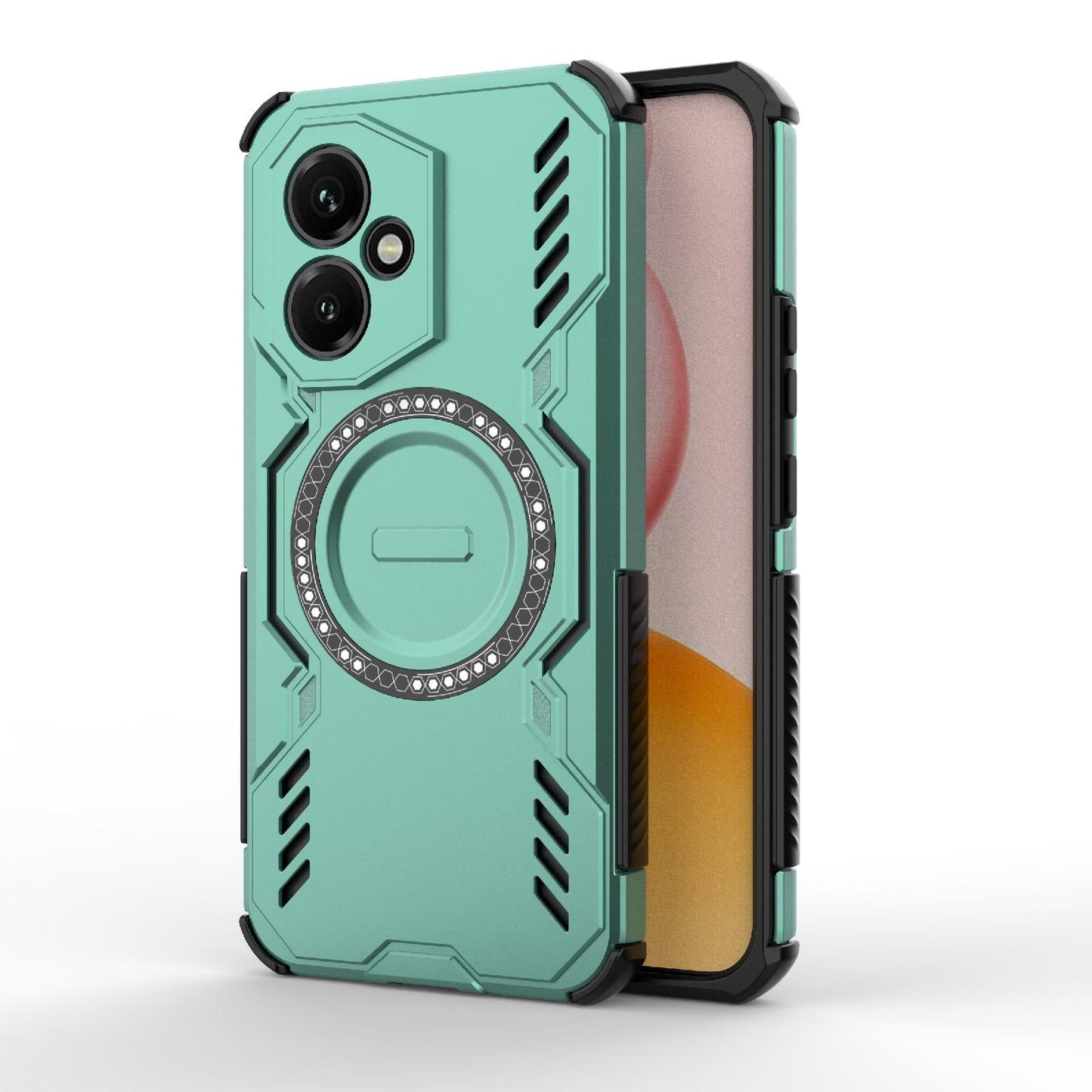 Honor 400 5G 156.5mm Butterfly Armor MagSafe Magnetic Ring Shockproof Protective Phone Case with Stand