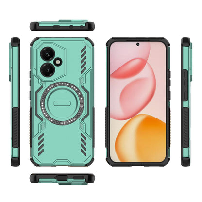Honor 400 5G 156.5mm Butterfly Armor MagSafe Magnetic Ring Shockproof Protective Phone Case with Stand