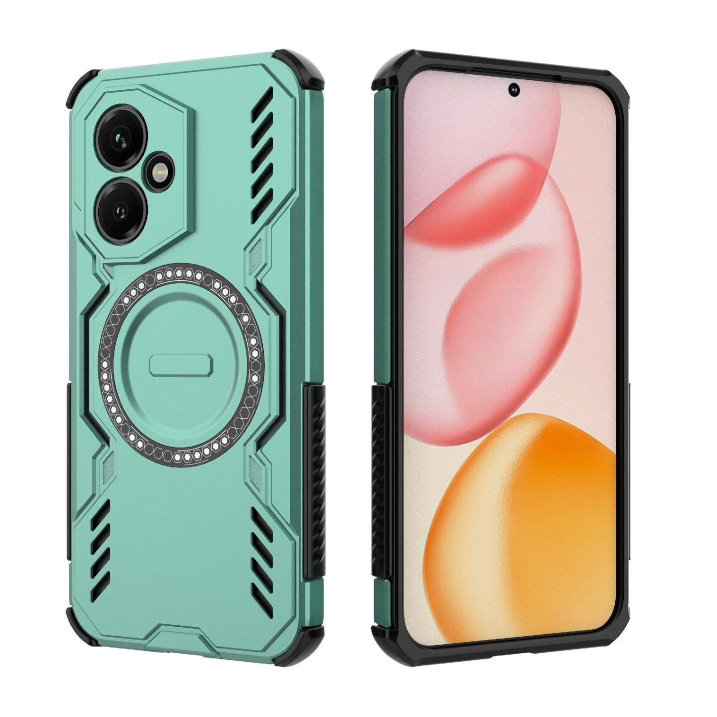 Honor 400 5G 156.5mm Butterfly Armor MagSafe Magnetic Ring Shockproof Protective Phone Case with Stand