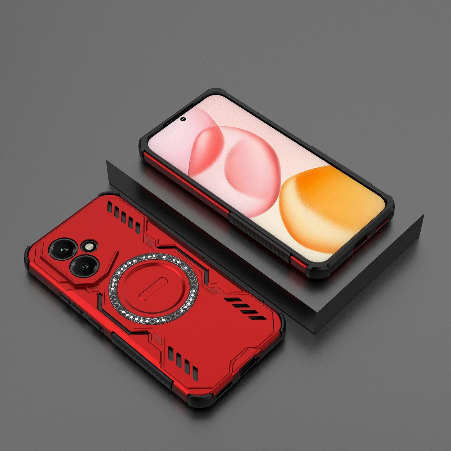 Honor 400 5G 156.5mm Butterfly Armor MagSafe Magnetic Ring Shockproof Protective Phone Case with Stand