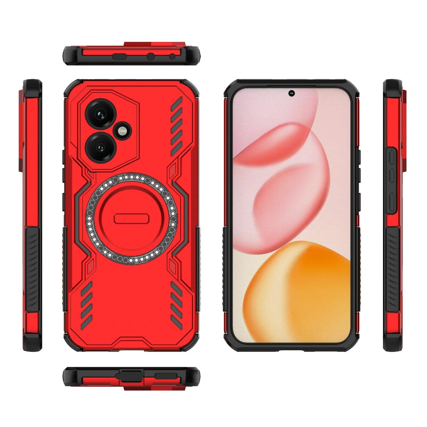 Honor 400 5G 156.5mm Butterfly Armor MagSafe Magnetic Ring Shockproof Protective Phone Case with Stand